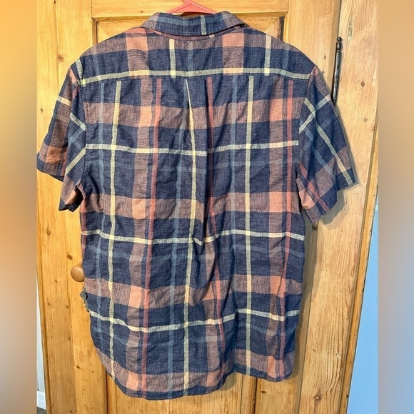 ROWM Short Sleeve Madras Plaid Button Down Shirt Men’s Size Large - Picture 2 of 6
